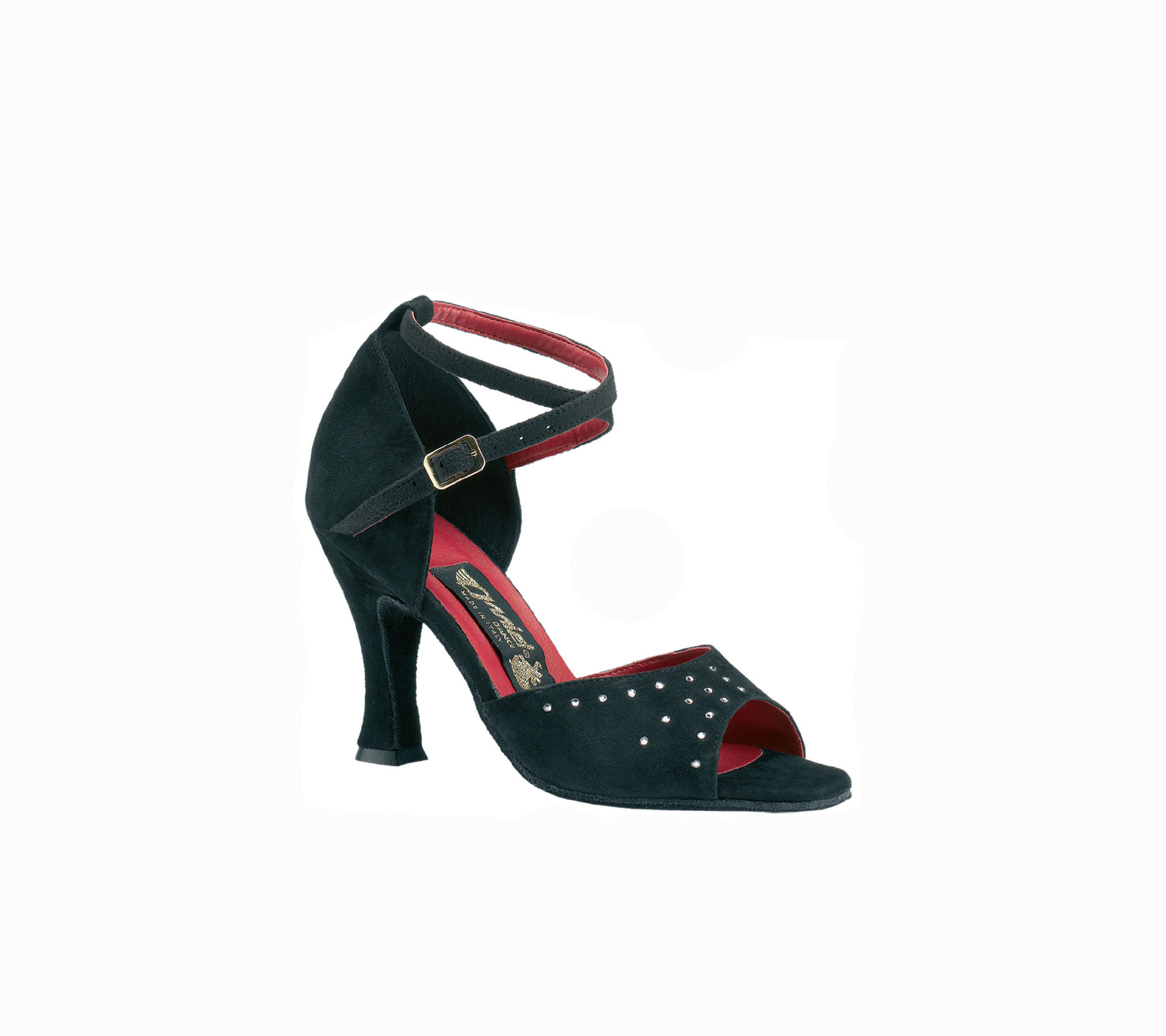 2884 Sandales ouvertes en cuir avec strass