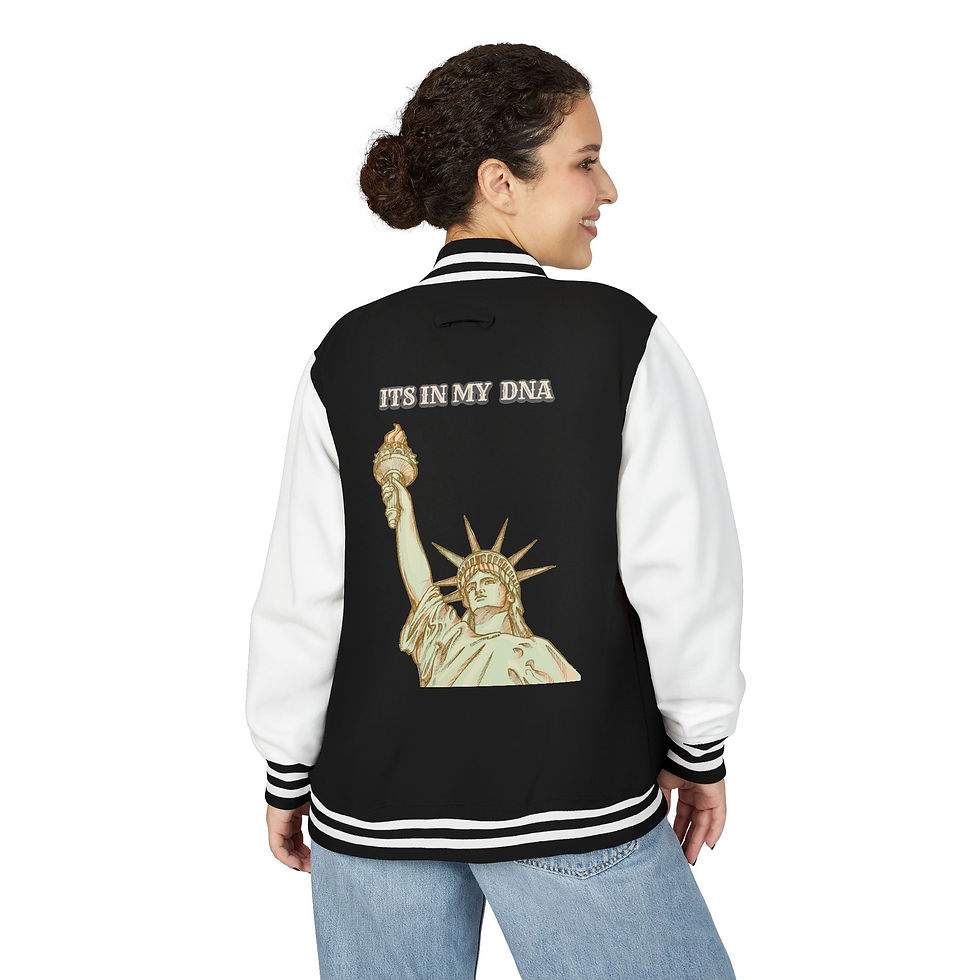Thumbnail: Unisex Heavyweight Letterman Jacket with ITS IN MY DNA 