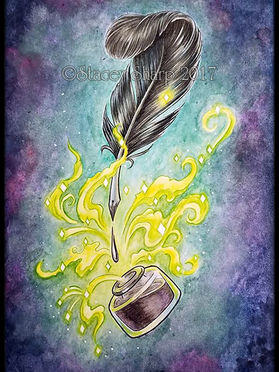 pen, feather, quill, well, ink, sharptattoos, watercolor, magic, penmanship, thought, novel, poem, words, wordsmith, writing, writer, sharptattoos