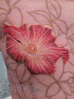 flower, floral, tattoo, hibiscus, jewel, pearl, ornament, sharptattoos