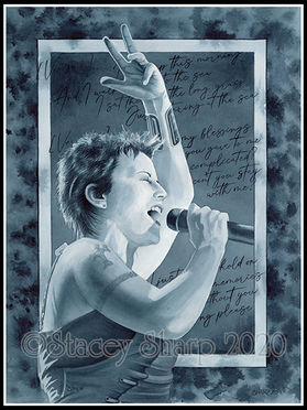 Dolores, Siren, dolores o'riordan, the cranberries, sing, singer, voice, ireland, irish, folk, irie, pixie, sharptattoos, watercolor, painting
