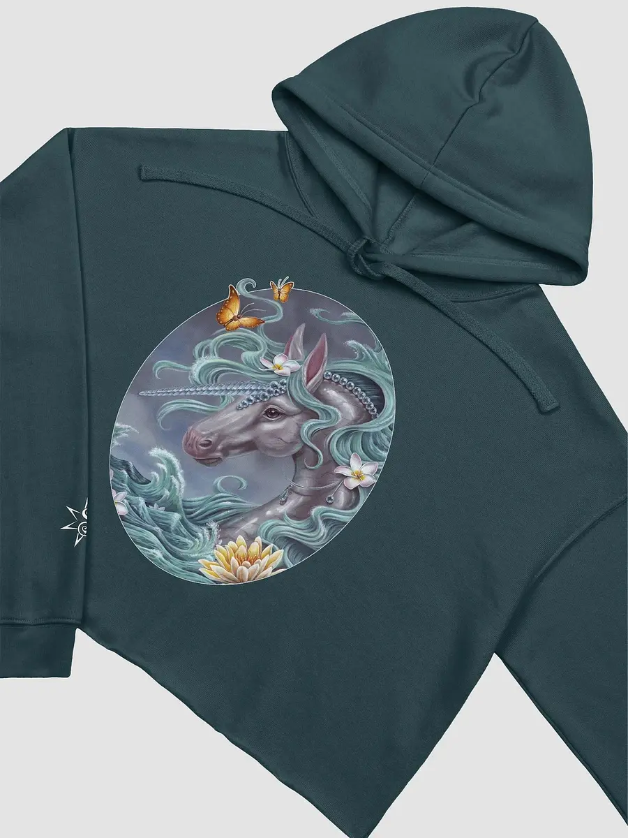 Sharp Fantasy Art Unicorn Crop Sweatshirt