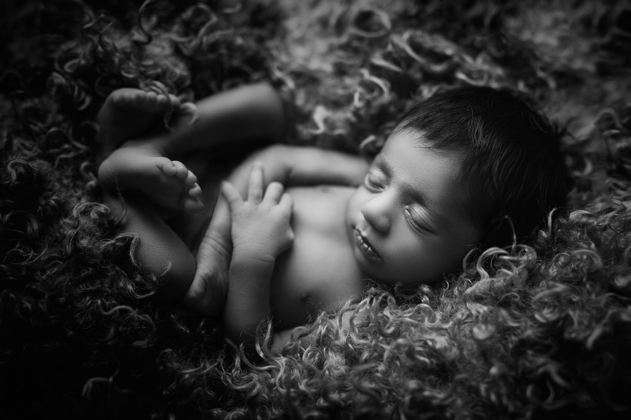 Artistic B&W Newborn Photography in Bengaluru
