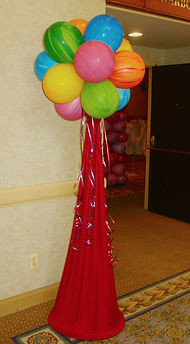 Fabric and Topiary Balloon Column