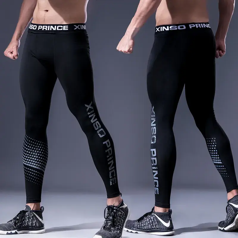 Thumbnail: Mens Tight Gym Compression Pants Quick Dry Fit Sportswear