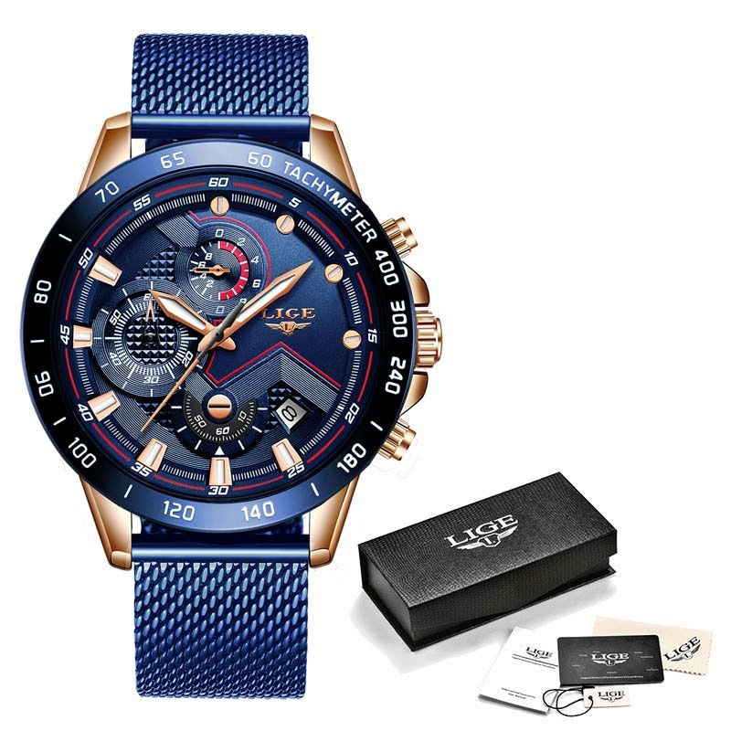 Thumbnail: 2021 New Watches Men Luxury Brand LIGE Chronograph Men Sports Watches