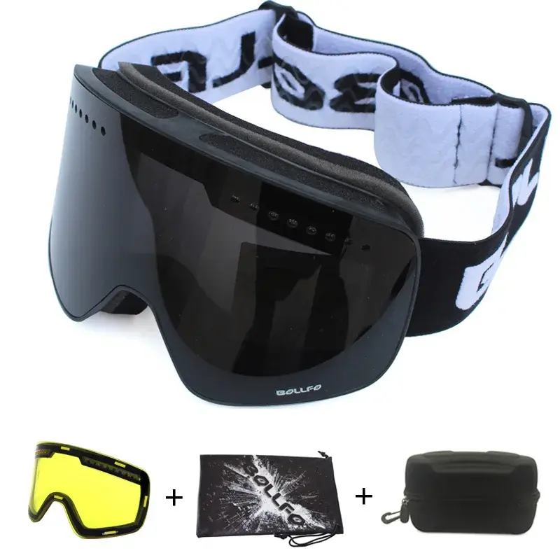 Thumbnail: Magnetic Double Layers Lens Ski Goggles Masks Anti-Fog