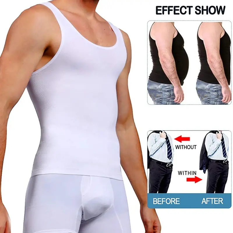 Thumbnail: Mens Compression Shirts Slimming Body Shaper Vest Workout Tank top