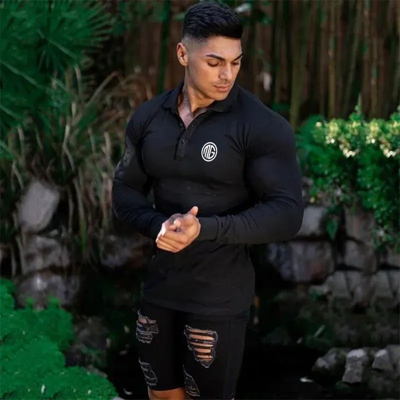 Thumbnail: Running Shirt Sports Compression T Shirt Men Gym Long Sleeve