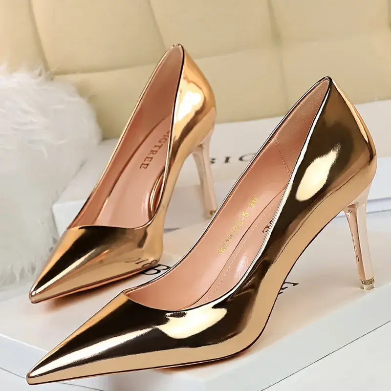 Thumbnail: BIGTREE Shoes Woman Pumps Patent Leather High Heels Shoes