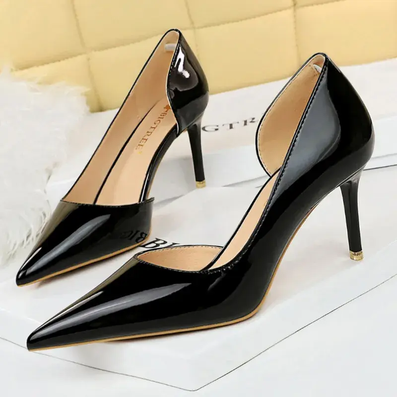 Thumbnail: BIGTREE Shoes Patent Leather Heels 2023 Fashion Woman Pumps