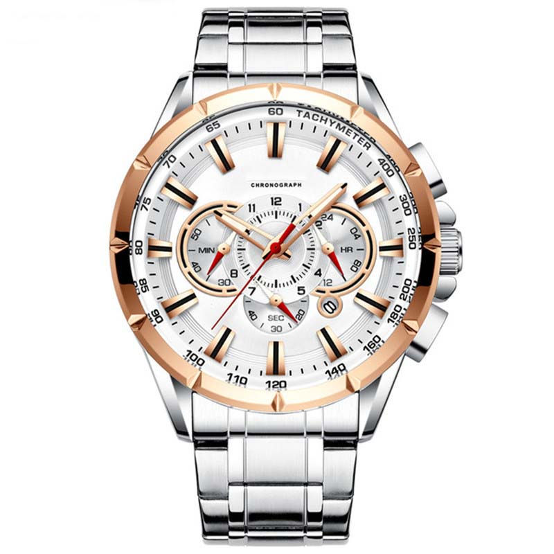 Thumbnail: Watch Men Wrist 8363 Luxury Small Three Dial Sport