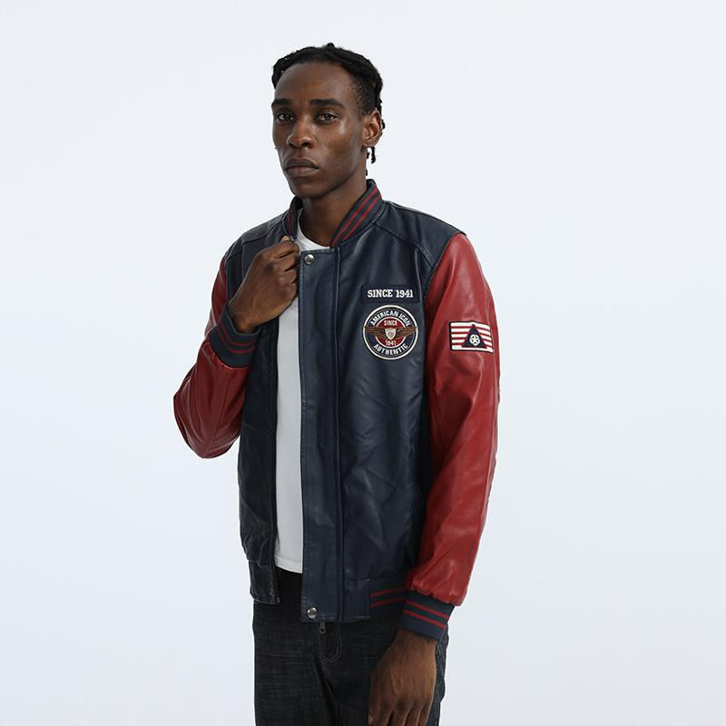 Thumbnail: JY040 New Arrival PU Baseball Jacket 2022 Casual Men