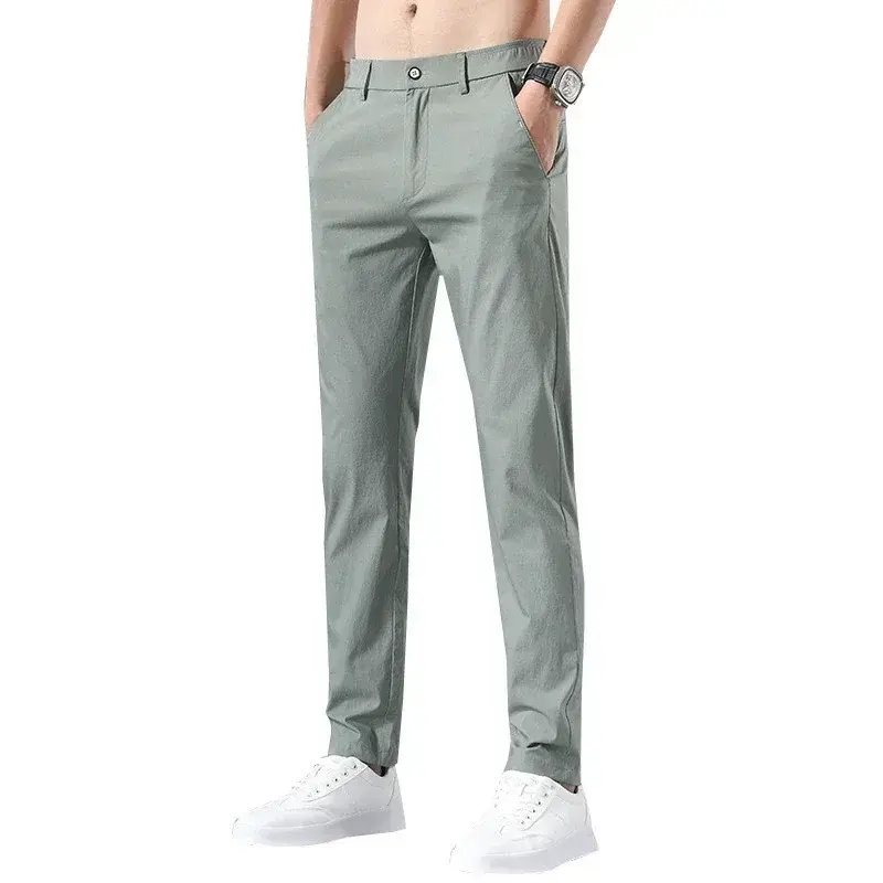 Thumbnail: Men's Thin Pants Solid Color Pants Smart Casual Business Fit Body
