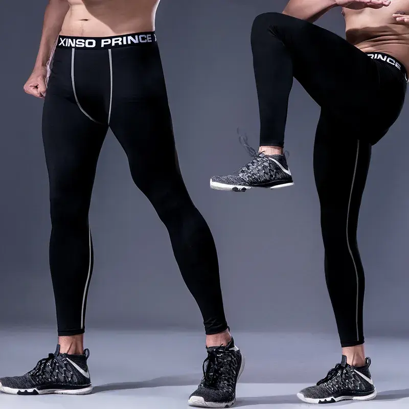 Thumbnail: Mens Tight Gym Compression Pants Quick Dry Fit Sportswear