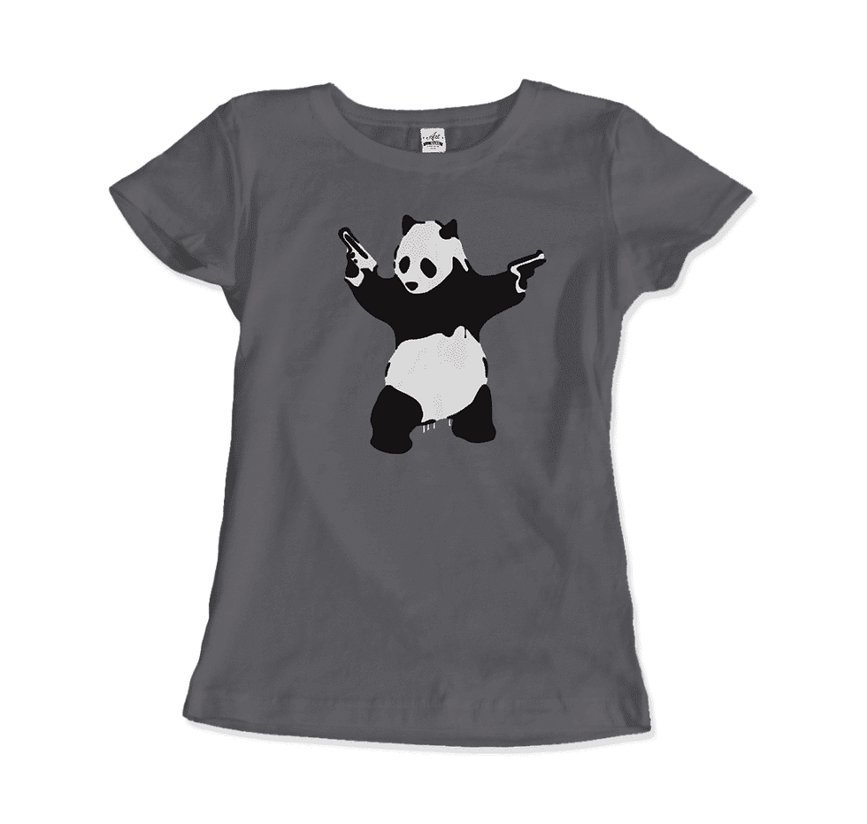 Thumbnail: Banksy Pandamonium Armed Panda Artwork T-Shirt
