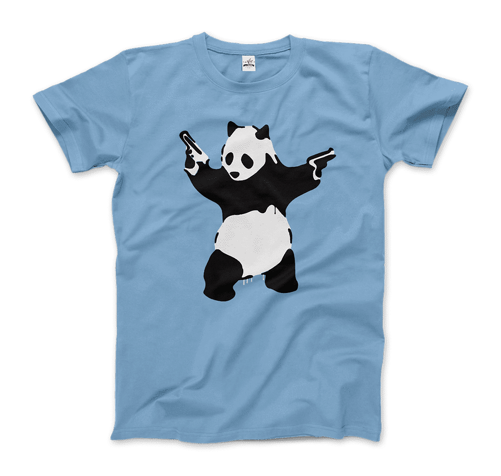Thumbnail: Banksy Pandamonium Armed Panda Artwork T-Shirt