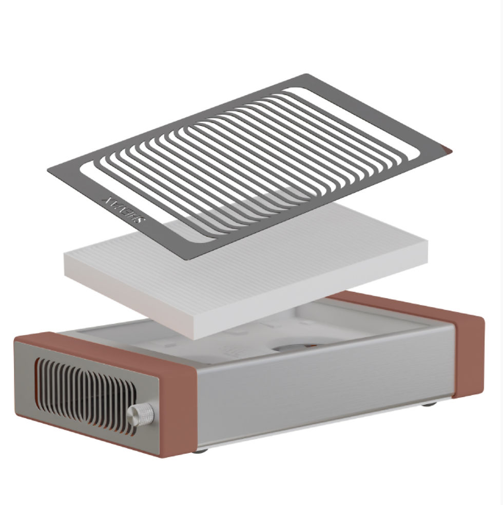 SHEMAX Style Pro Dust Collector in Mocha Mousse, professional nail salon dust extraction device