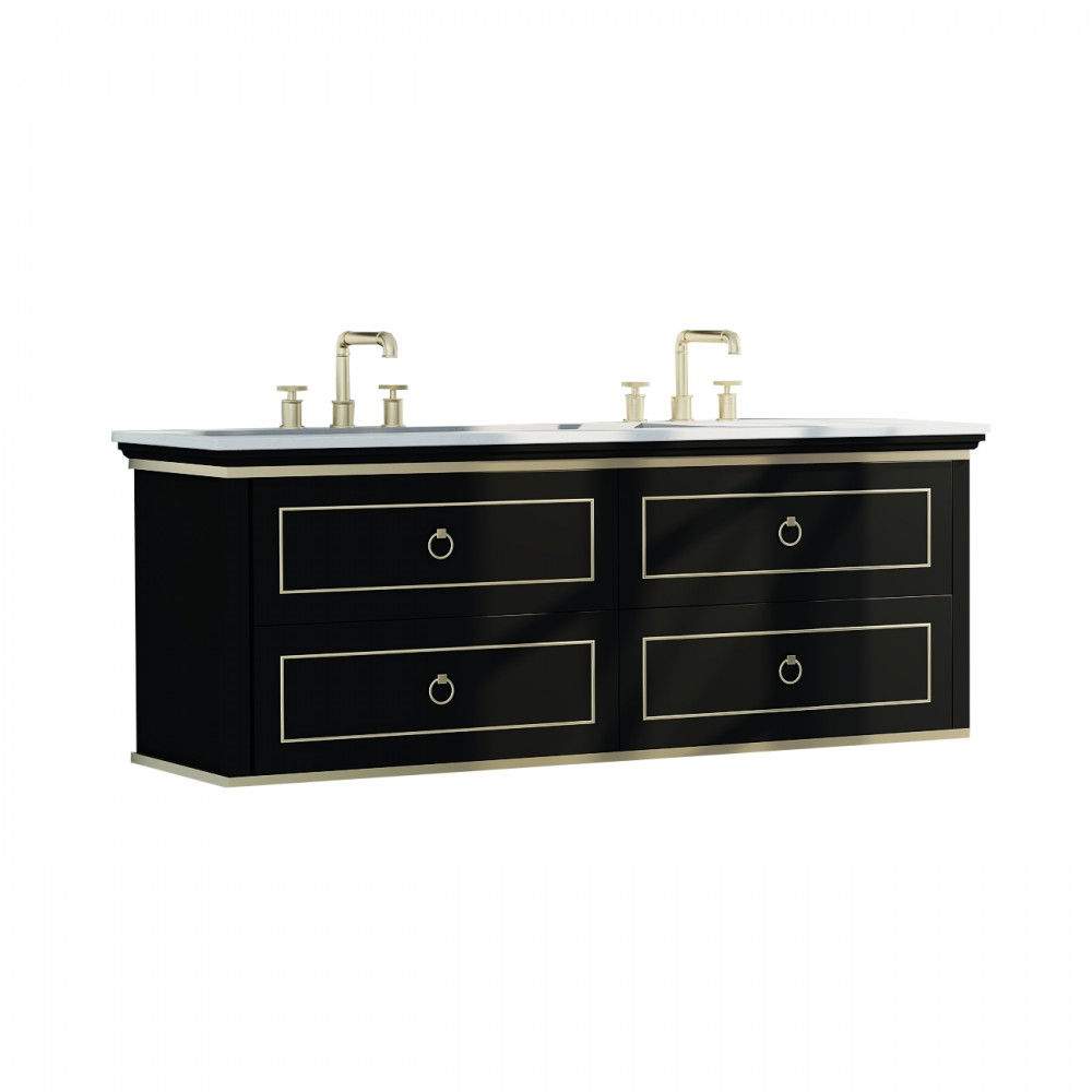 VITRA -Blackstar Wall Hung 60" Double Sink Vanity