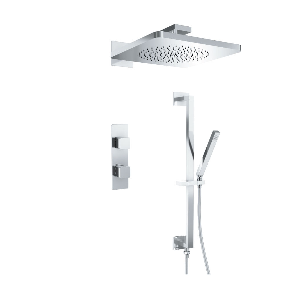 ISENBERG 196.7350 – Shower Kit – 12″ Shower Head & Hand Shower – Valve