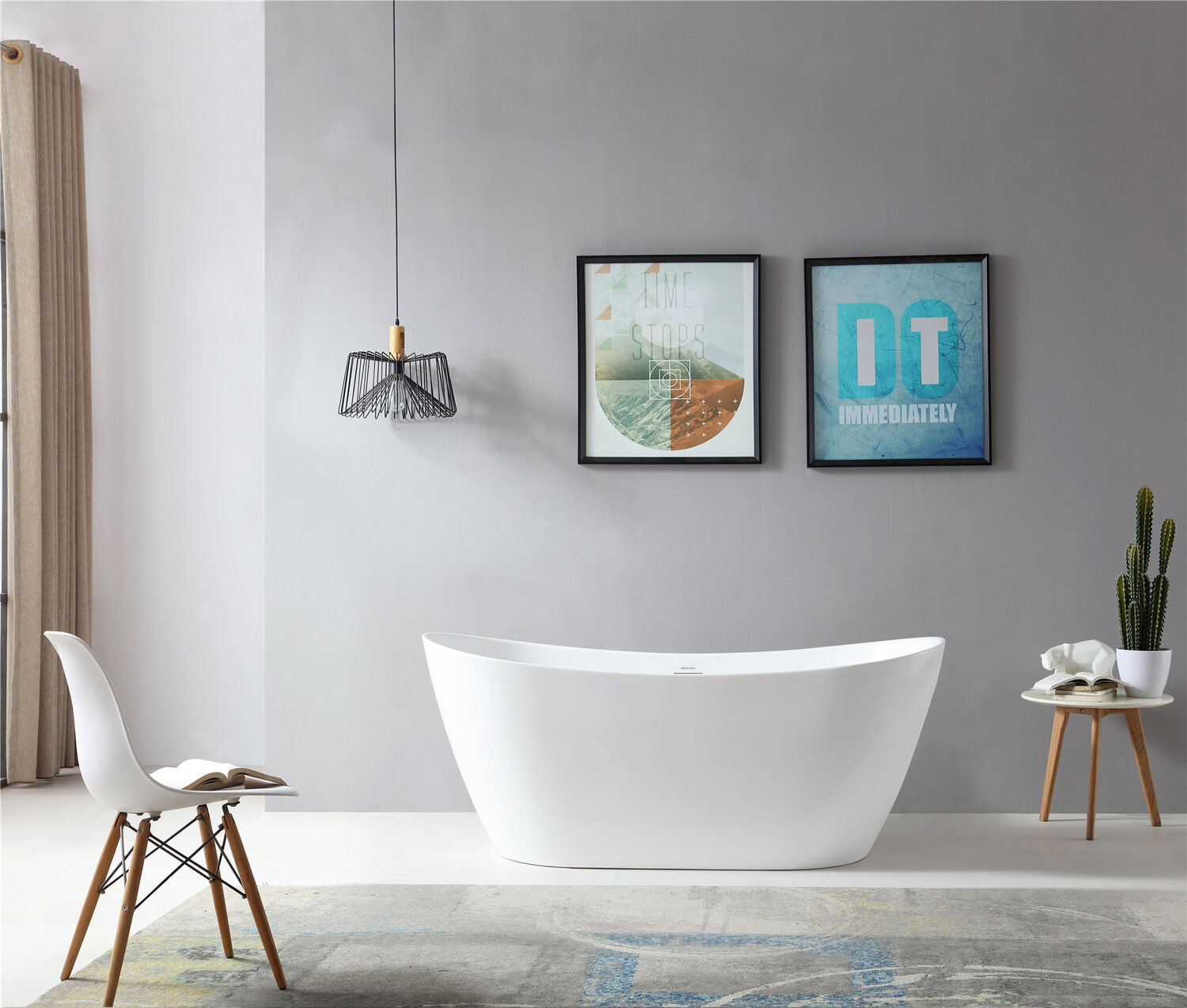 BANGO ITALIA - BELLAGIO 60" FREESTANDING TUB -GLOSSY WHITE
