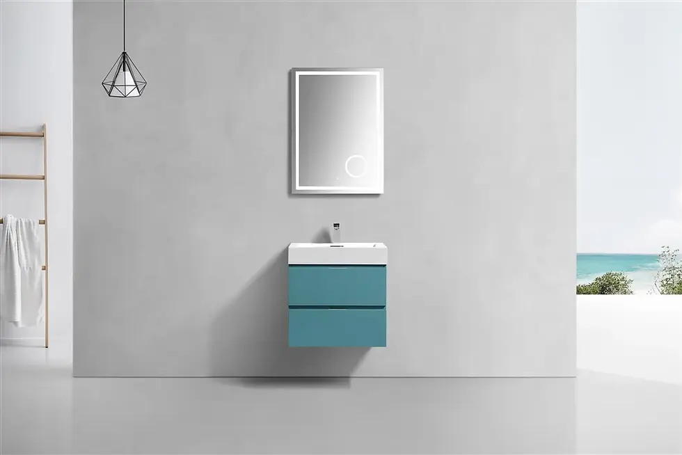Thumbnail: Bliss 24" Turquoise Green Wall Mount Modern Bathroom Vanity