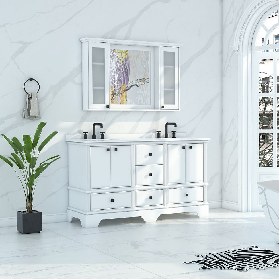 Thumbnail: VITRA - Charm Floor Mount 60” Double Single Sink Vanity