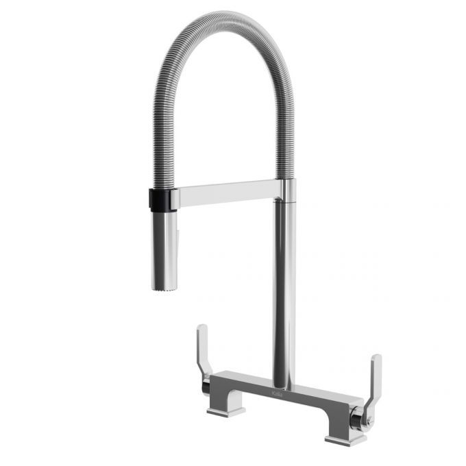 KALIA Canada SKYRIDGE 2-Handle Bridge Kitchen Faucet Pull-Down Dual Spray