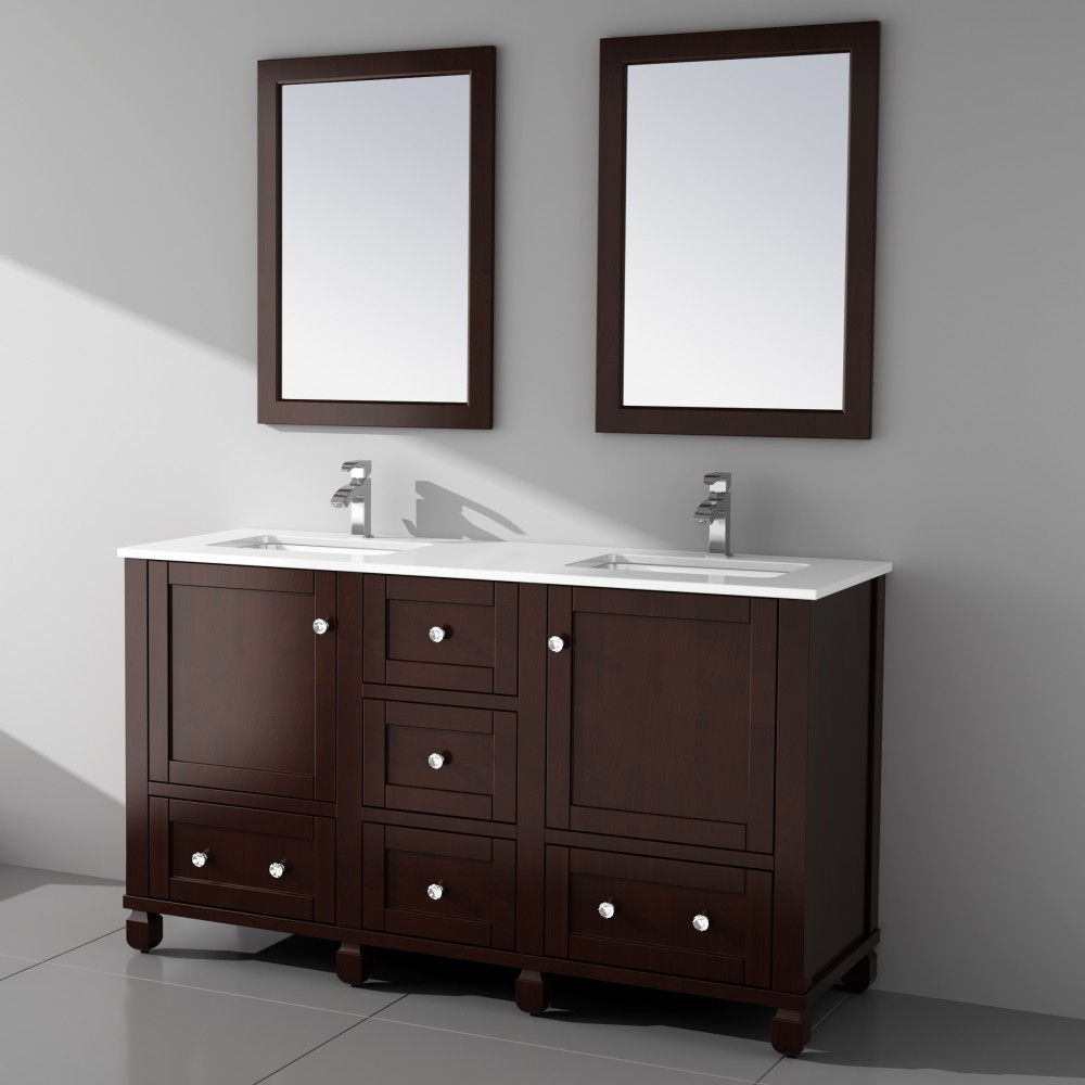 VITRA -Hampton Floor Mount 60" SINGLE Sink Vanity
