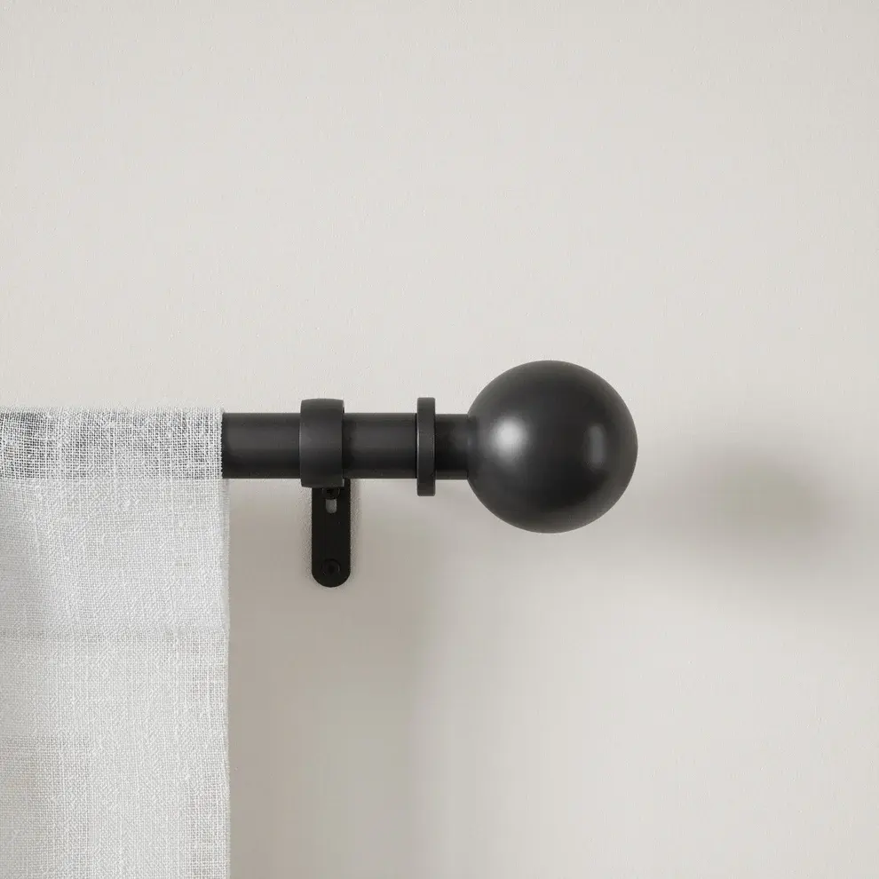 UMBRA - Bolas Curtain Rod - Color: Eco-Friendly Matte Black - Size: 36-72"