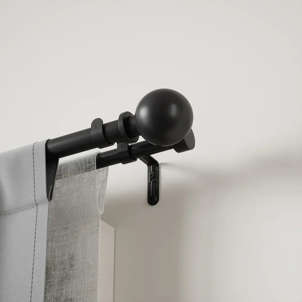 Thumbnail: UMBRA - Bolas Double Curtain Rod - Eco-Friendly Nickel - Size: 36-72"