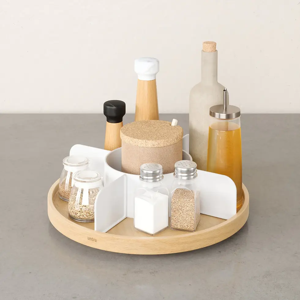 Thumbnail: UMBRA - Bellwood Lazy Susan -  White-Natural