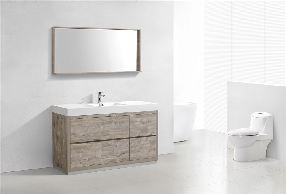 60" BLISS - NATURE WOOD - Single Sink Freestanding Bathroom Vanity
