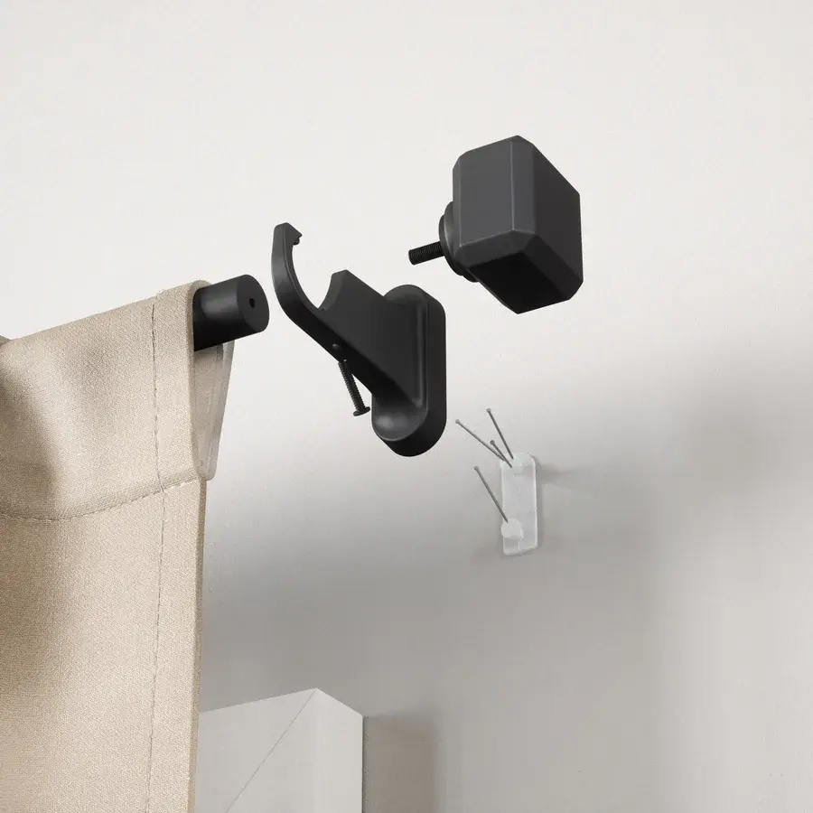 Thumbnail: Geo Pinpoint Curtain Rod-Matt Black