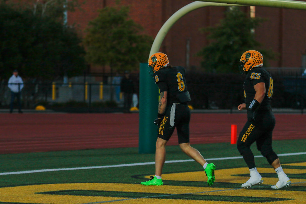 Nolan Sylwka celebrates after touchdown grab on Oct 3. 2026. Photo Credits (Brockport Athletics).