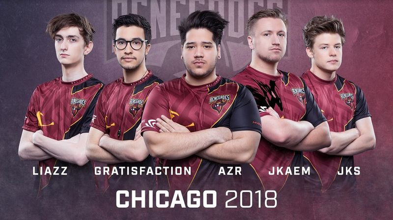 Renegades latest lineup featuring Sean "Gratisfaction" Kaiwai and Jay "Liazz" Tregillgas (courtesy of Liquipedia/IEM)