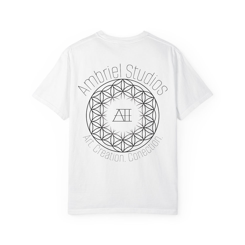 Thumbnail: Ambriel Studios Flower of Life Logo T-Shirt | Minimal Sacred Geometry Tee