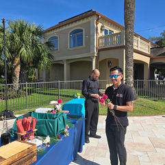 Staff preparing for an outdoor event in Sarasota County