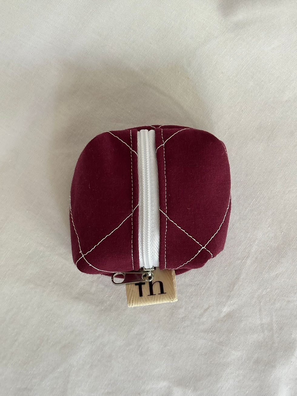 handmade mini bag - burgundy quilted