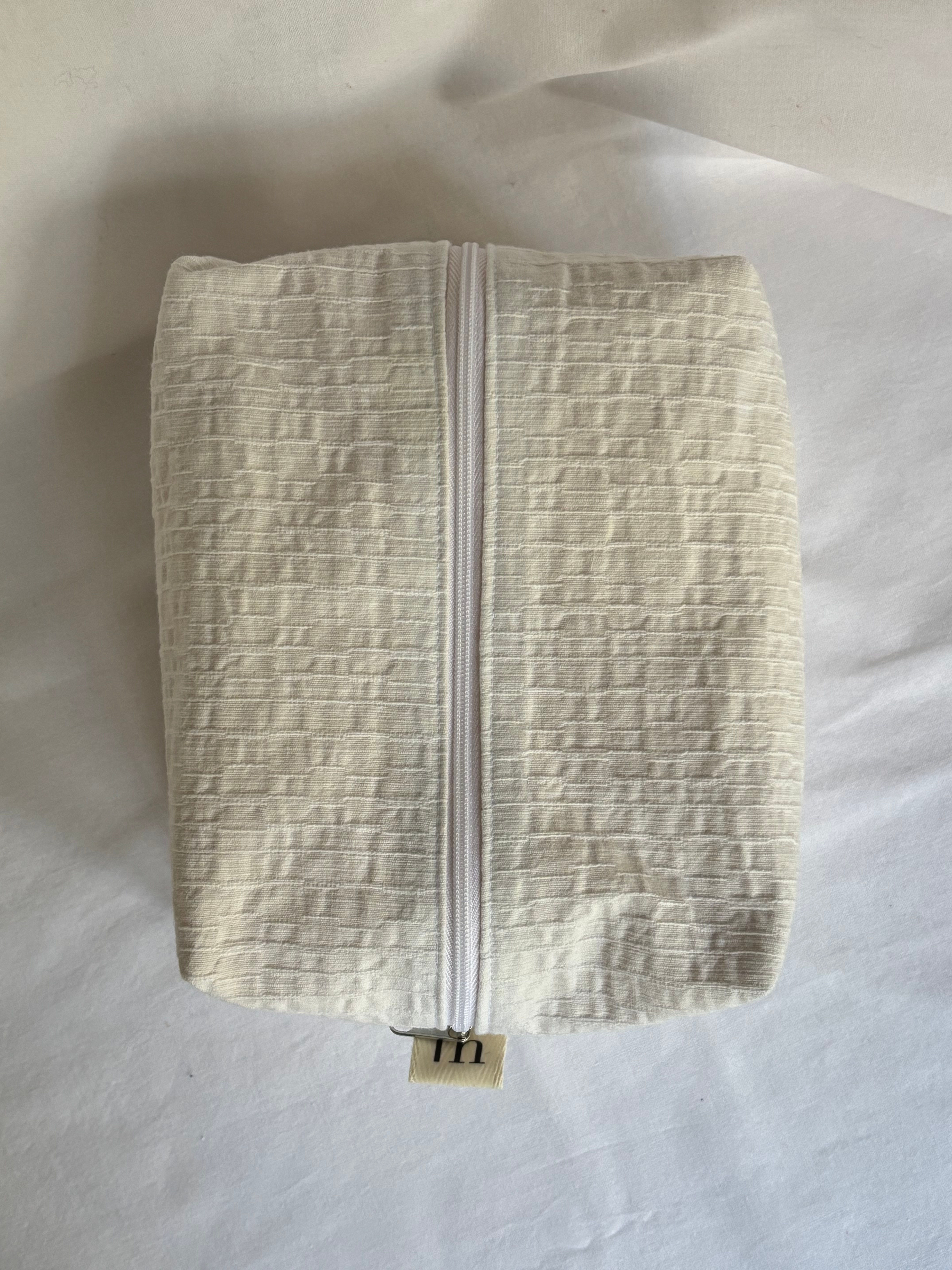 large white, yellow interior handmade bag