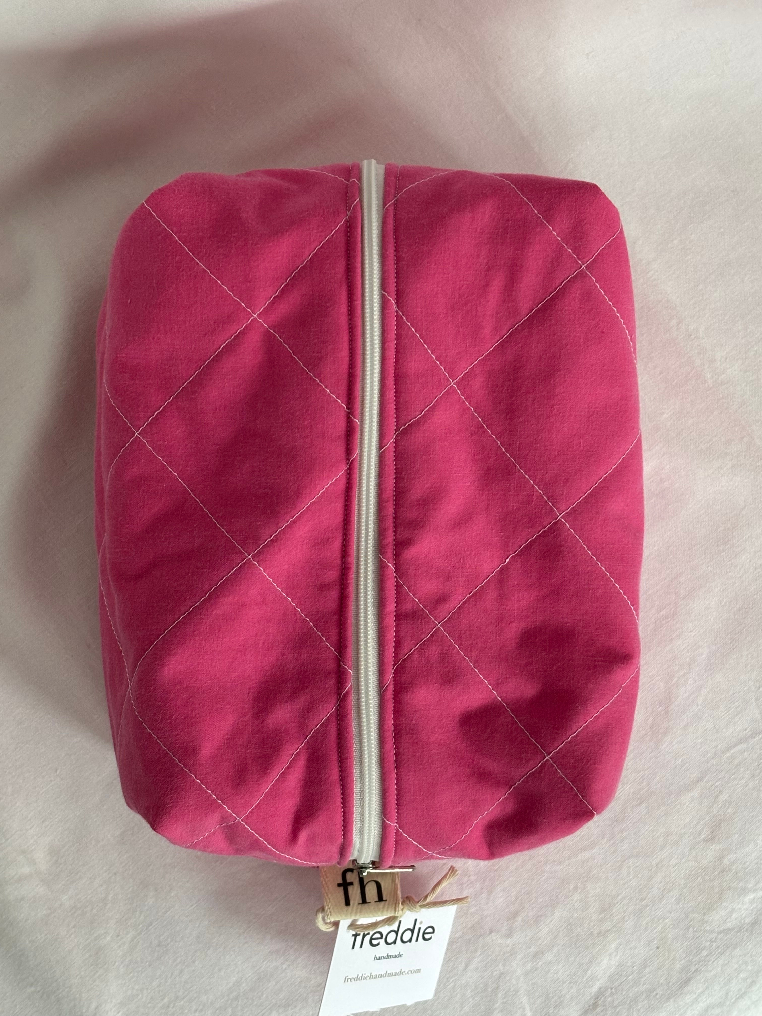 large hot pink quilted handmade bag