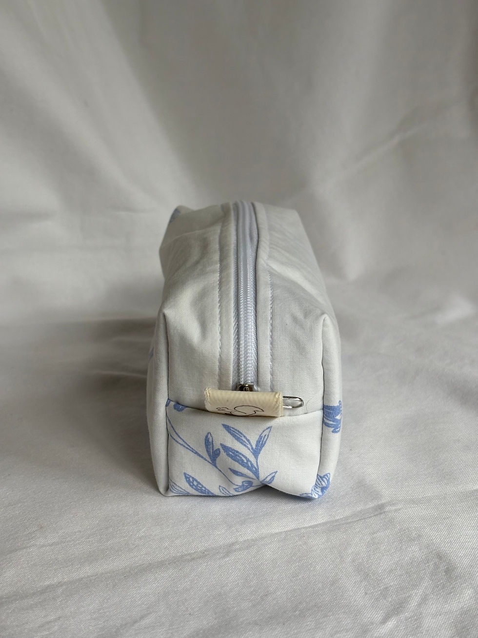 Thumbnail: small white and blue floral handmade bag