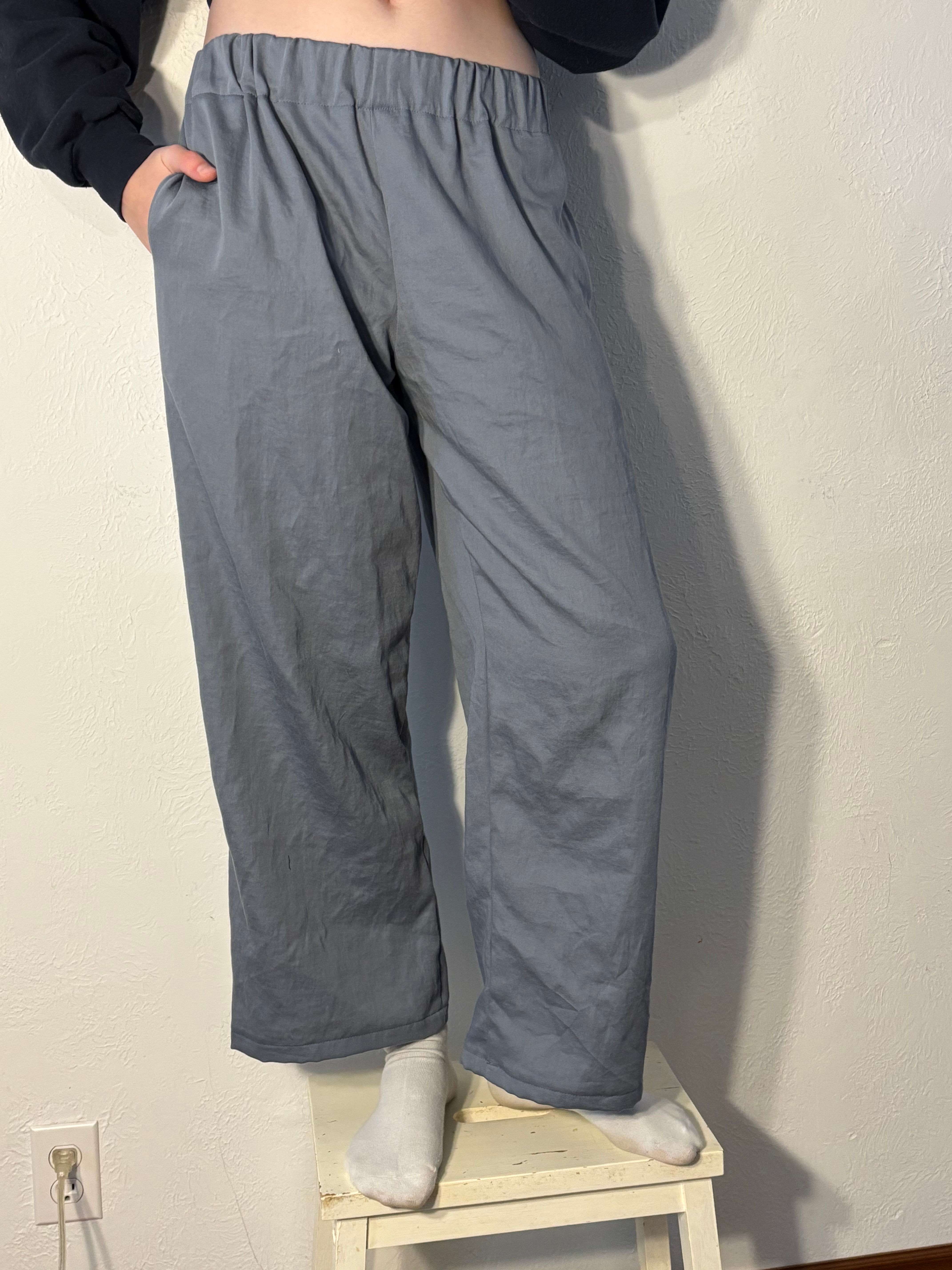 handmade slate blue pj-style pants