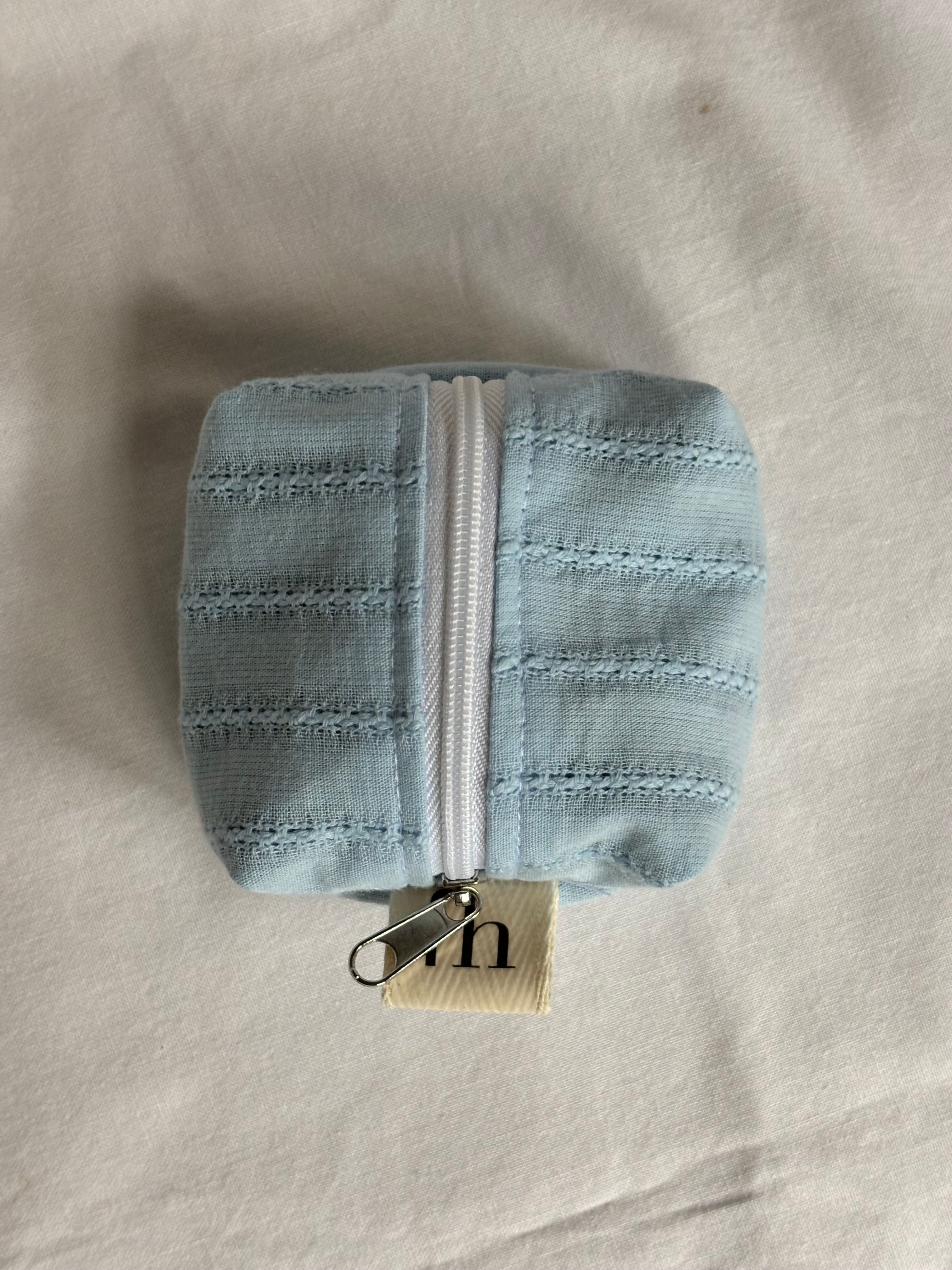 mini light blue handmade bag