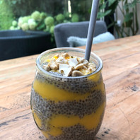 Zomerse chiapudding met mango-puree! (Glutenvrij/Vegan/Exorfinevrij)