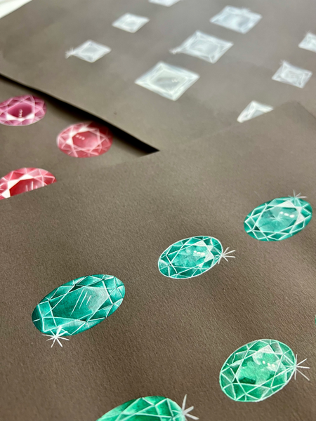 curso online dibujo y acuarela de piedras facetadas