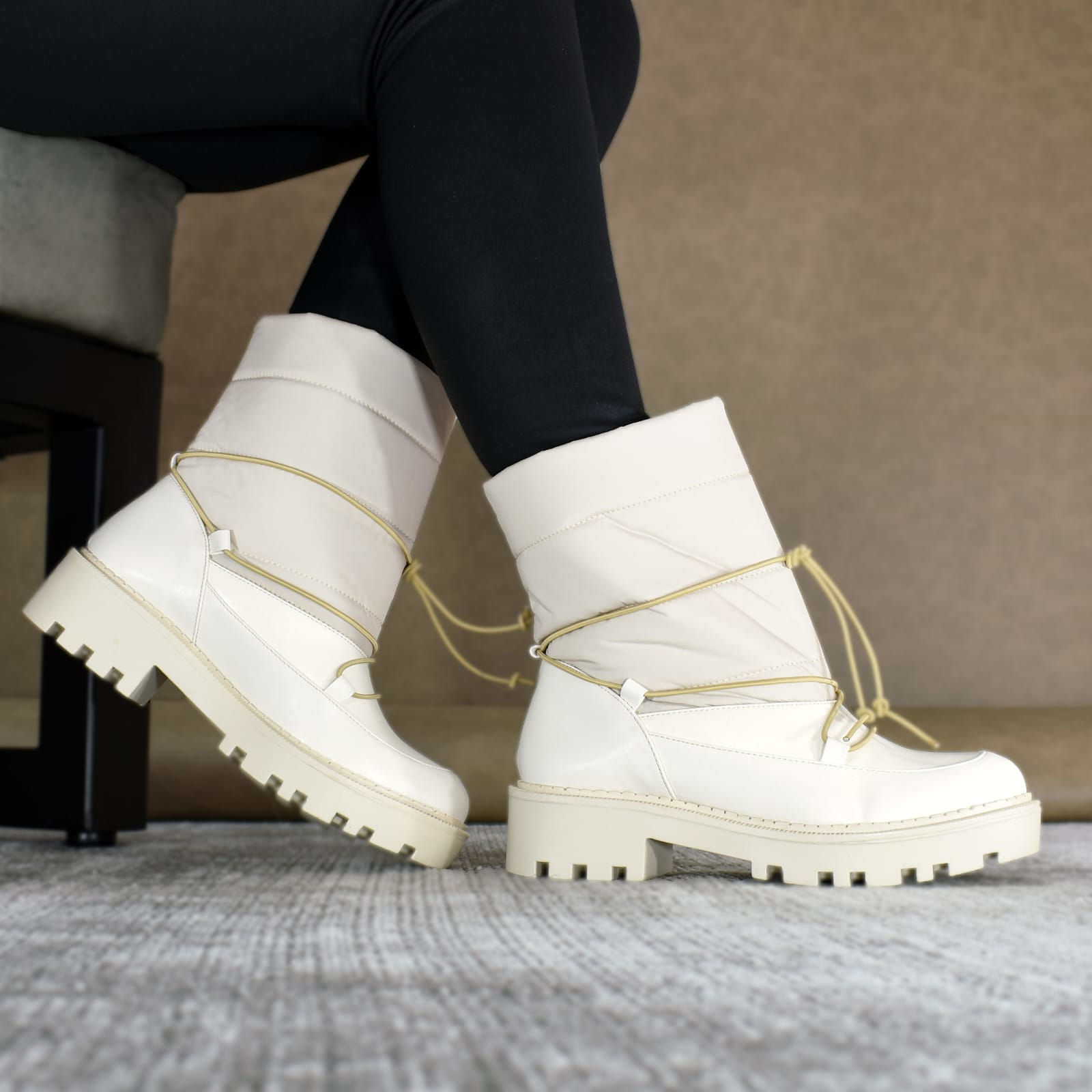 botin de invierno acolchado de piso 