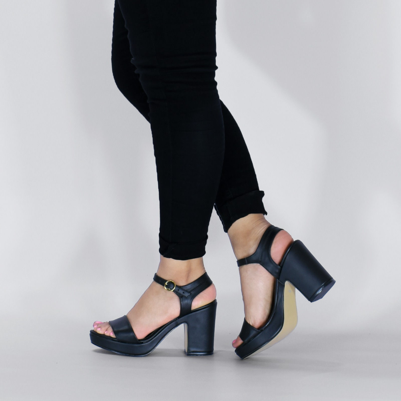 Mr2072 Zapatilla de fiesta con plataforma tacón grueso