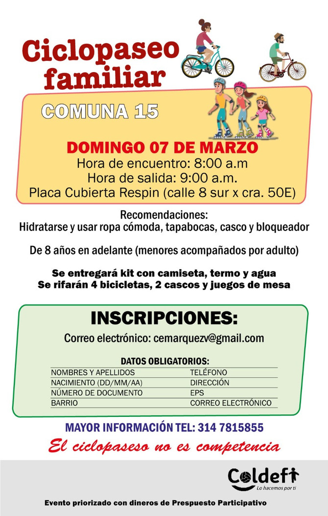 Llegó el ciclo paseo a la Comuna 15
