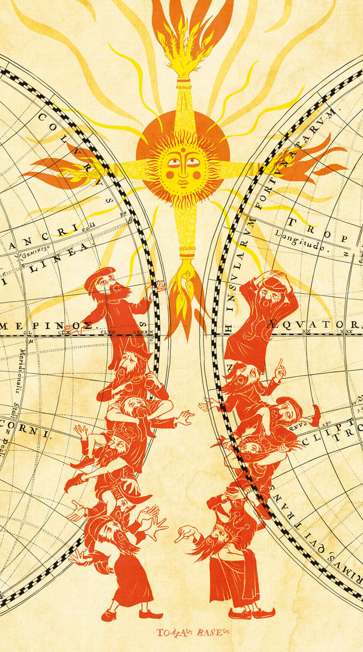 Castells, Castillos humanos, barbudos medievales pelean y discuten para alcanzar el Sol, la iluminación, conocimiento,